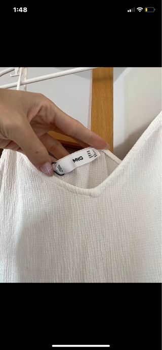 Vestido blanco Mango largo talla L