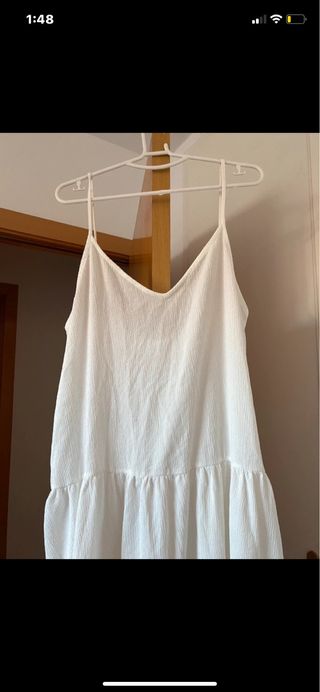 Vestido blanco Mango largo talla L