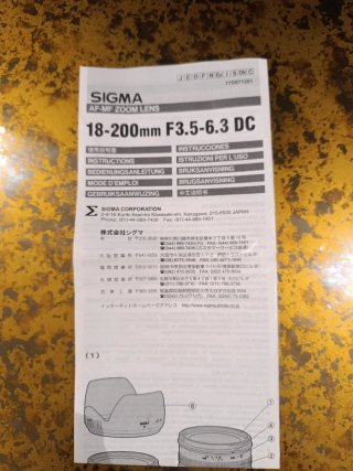Objetivo Sigma 18-200mm F3.5-6.3 DC. 125€