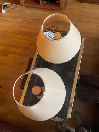 Juego de 2 lámparas de mesa doradas