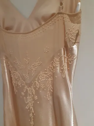 Vestido largo color champagne talla XS-S