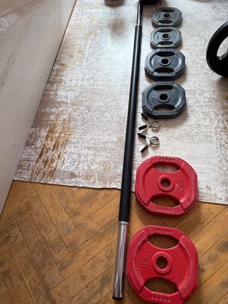 Barra Bodypump con discos 5kg, 2.5kg y 1.25kg
