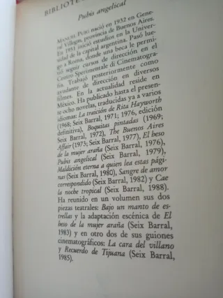 Pubis angelical de Manuel Puig