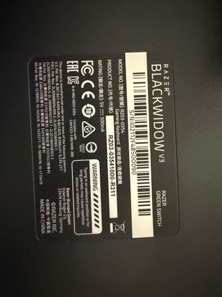 Teclado Razer Blackwidow v3 Negro