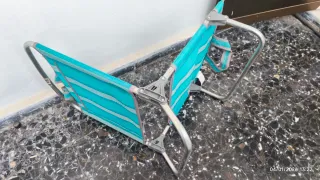 2 Sillas de Playa Plegables color azul