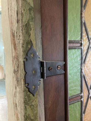 Puertas Dobles Madera Maciza con Vidrieras