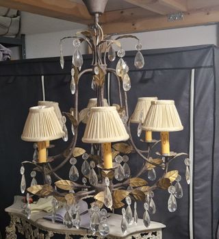 Conjunto 4 lámparas a juego metal y cristal