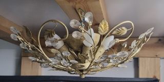 Conjunto 4 lámparas a juego metal y cristal