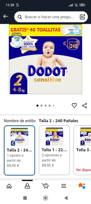 Pañales Dodot Talla 2 - 80 unidades