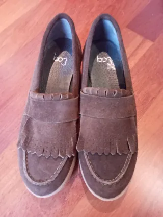 Mocasines serraje plataforma verde caqui