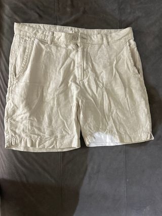 Pantalones Lino Zara Talla L Beige