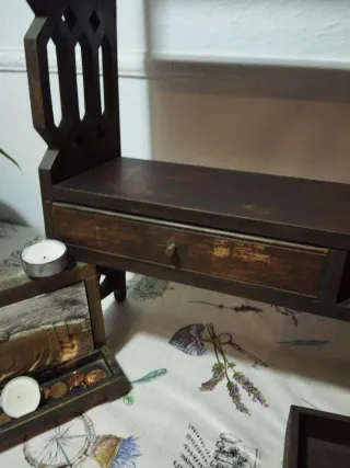 Estantería antigua madera con 2 cajones