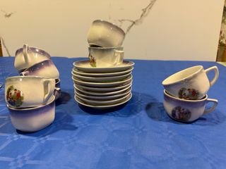9 unidades Juego de Tazas de Porcelana