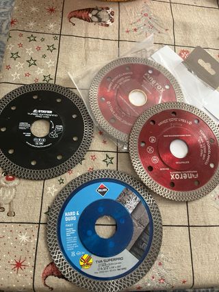 Discos de radial Rubi y Bosch para porcelánico