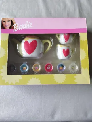 Juego de té Barbie con  tetera Jarra y azucarero