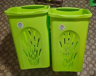 2 Cestini Portabiancheria Verdi lime