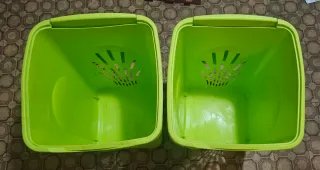 2 Cestini Portabiancheria Verdi lime