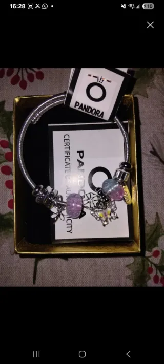 Pulsera Pandora Plata y Multicolor