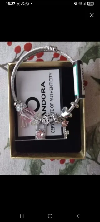 Pulsera Pandora Plata y Multicolor