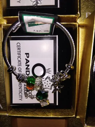 Pulsera Pandora Plata y Multicolor