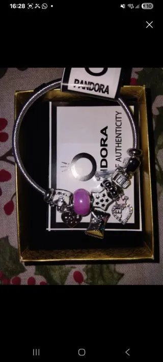 Pulsera Pandora Plata y Multicolor