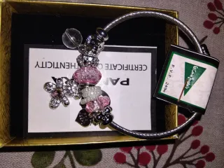 Pulsera Pandora Plata y Multicolor