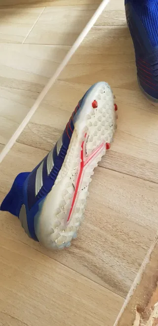 Botas Adidas Predator Multitaco Azul/Plata
