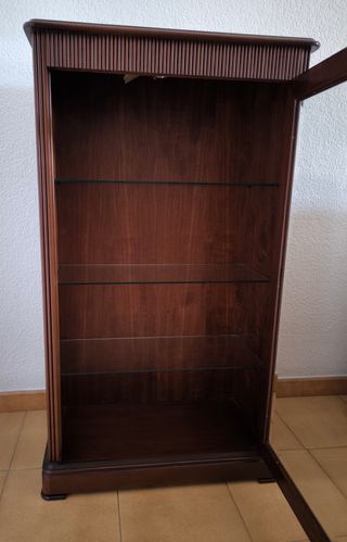 Armario vitrina vintage porta copas en madera
