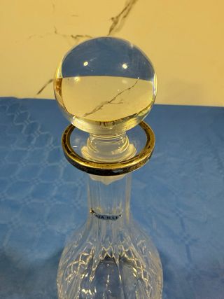 Botella Licor Cristal y Plata