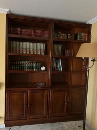 Estantería de madera con puertas