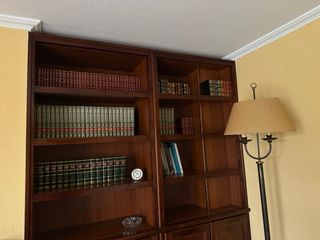 Estantería de madera con puertas