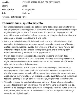 Troncarami telescopico allungabile