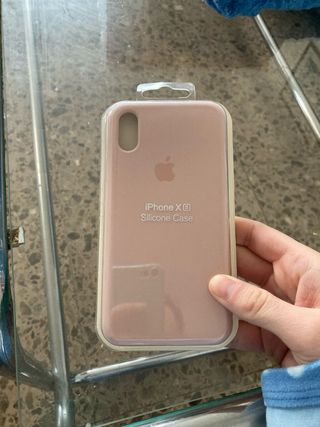 Funda iPhone XS Silicona Rosa Apple