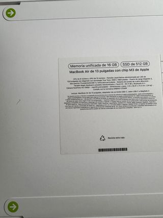 MacBook Air 13 M3 16GB 512GB SSD Sin abrir