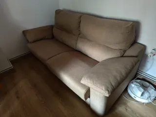 Sofá Cama Beige Tela