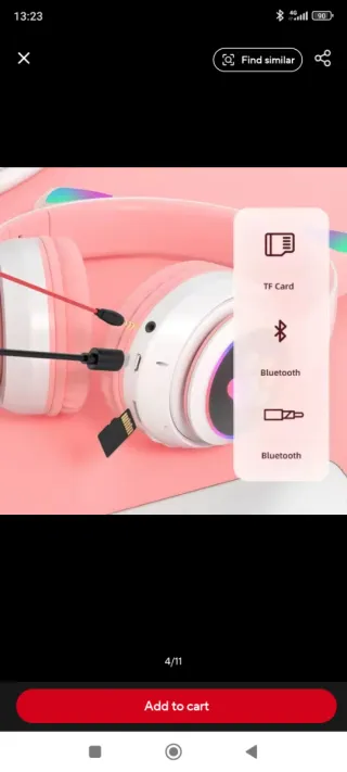 Auriculares Gato Bluetooth 5.0 Morado, nuevos