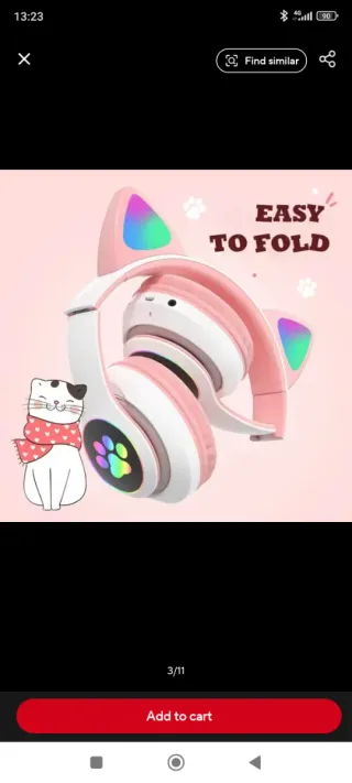 Auriculares Gato Bluetooth 5.0 Morado, nuevos