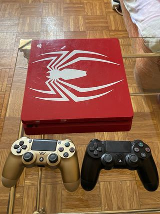 PS4 Spiderman Edition 1TB Roja,Dos mandos y juegos