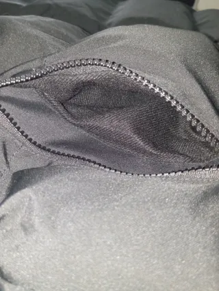 Chaquetón plumífero negro poliéster