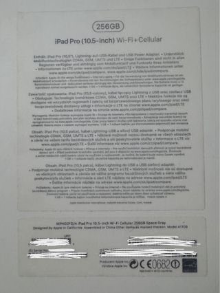 iPad Pro 10.5 WiFi + Cellular 256GB Gris Espacial