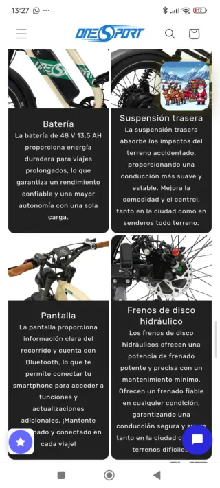 Bicicleta Eléctrica Onesport W66 Café Racer