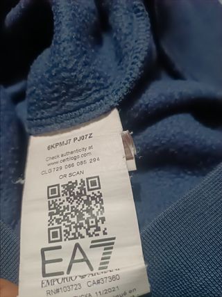 Sudadera EA7 Emporio Armani Hombre Talla M