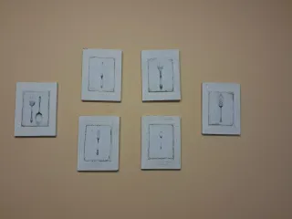 Conjunto 6 cuadros cocina de cubiertos.