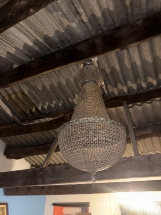 Lámpara araña cristal y metal