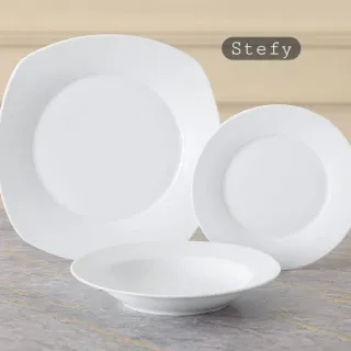 Set 18 piatti in ceramica bianchi