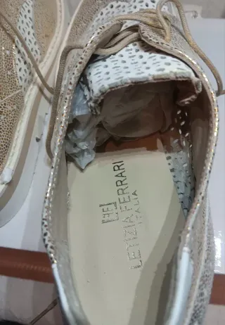 Zapatillas Letizia Ferrari Oro Blanco T.39
