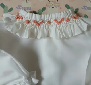 Capota y camisa bebé hecho a mano 1-3 meses