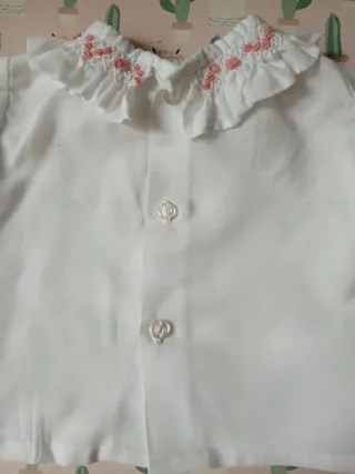 Capota y camisa bebé hecho a mano 1-3 meses