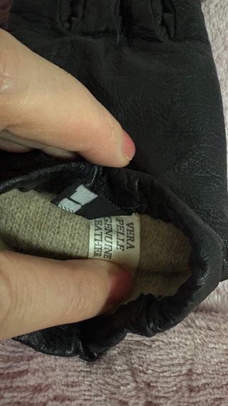 Guantes de piel negros para mujer Sin marca