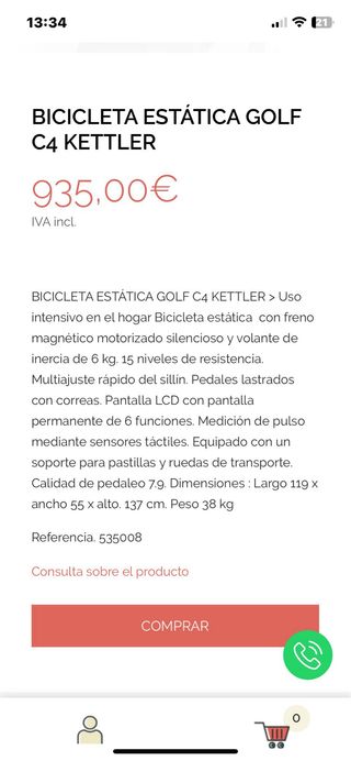 Bicicleta Estática Kettler Golf